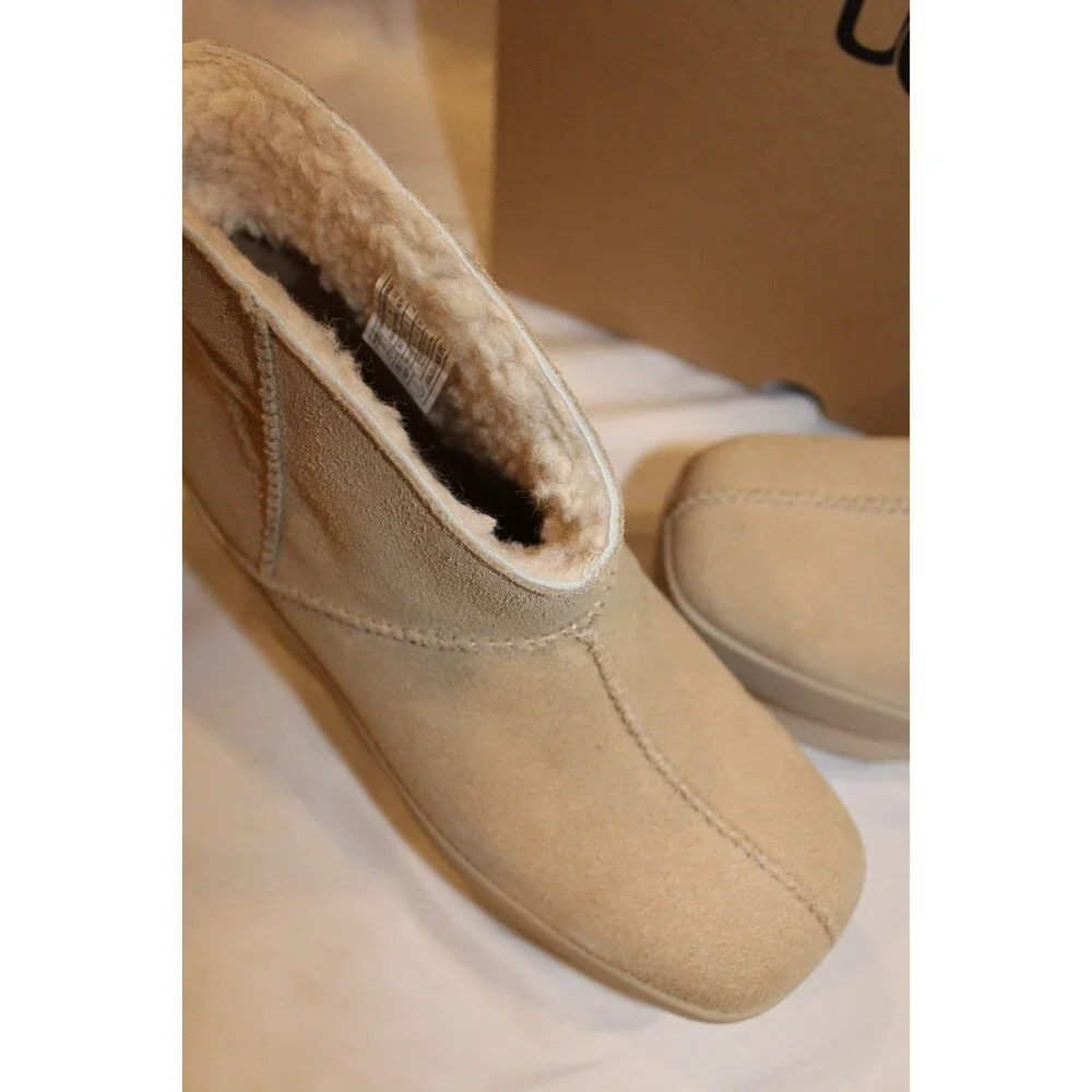 UGG NEW‎ HEIGHTS PLATFORM MINI SUEDE WOMEN'S BOOTS NIB MSD TAN